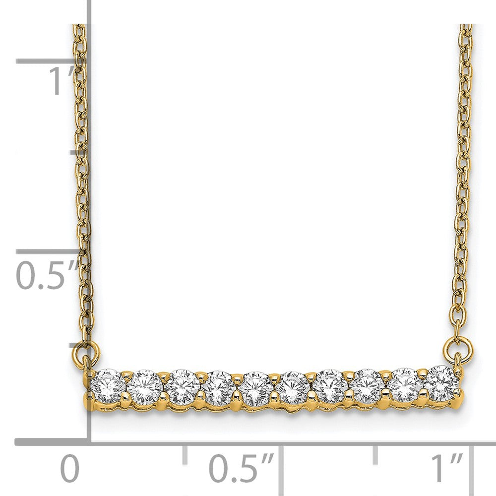 14K Gelbgold 1/2 Ct. Im Labor Gezüchtet Diamant Vs/si+ G+ 18 Zoll Stab Halskette