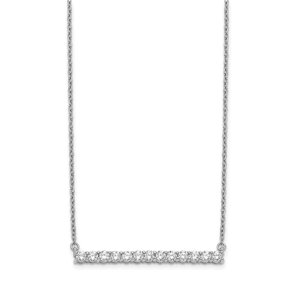 14K Weißgold Echt Diamant Stab 18 Zoll Halskette