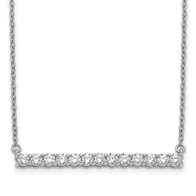 14K Weißgold Echt Diamant Stab 18 Zoll Halskette