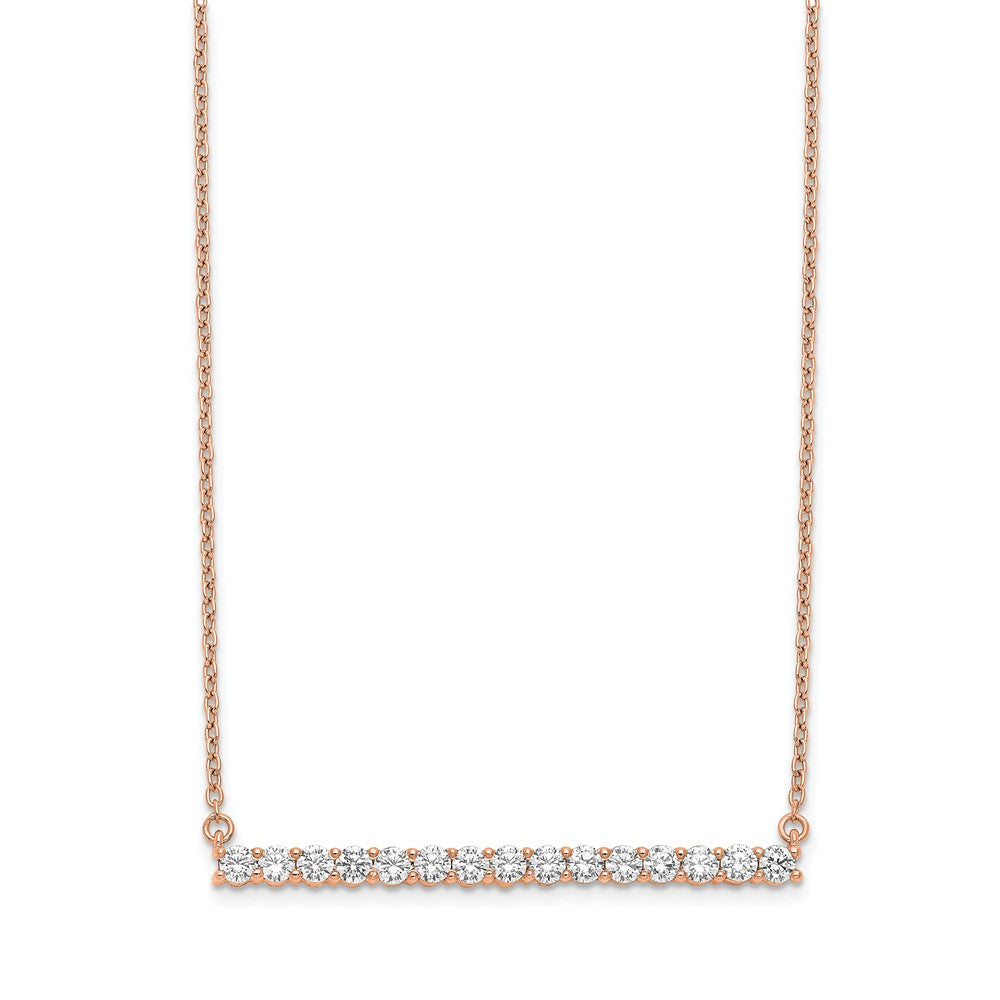 14K Roségold 3/4 Ct. Im Labor Gezüchtet Diamant Vs/si+ G+ 18 Zoll Stab Halskette
