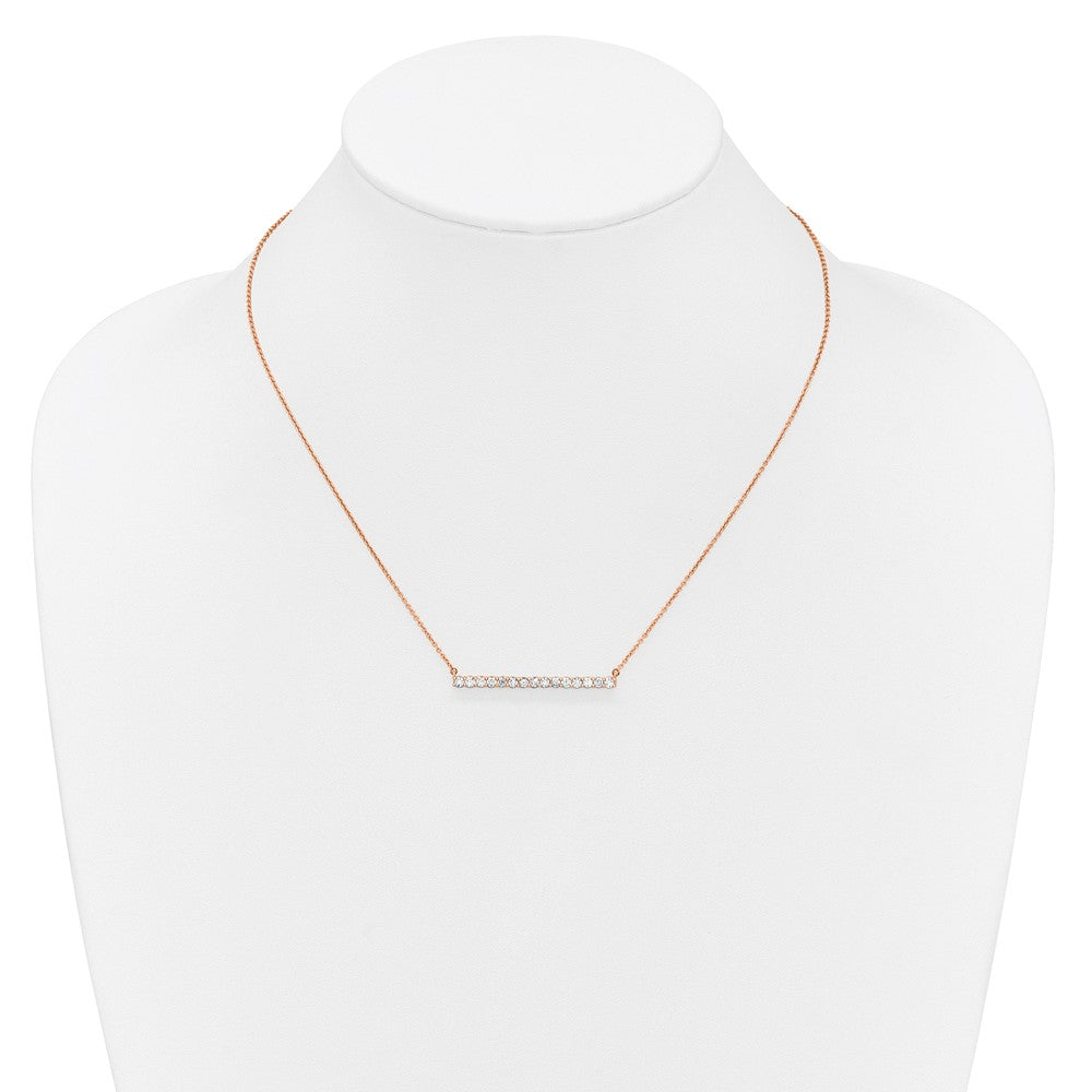 14K Roségold 3/4 Ct. Im Labor Gezüchtet Diamant Vs/si+ G+ 18 Zoll Stab Halskette