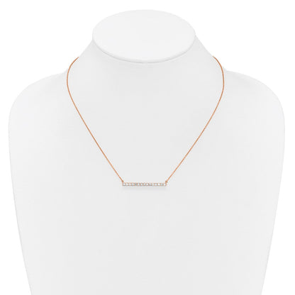 14K Roségold 3/4 Ct. Im Labor Gezüchtet Diamant Vs/si+ G+ 18 Zoll Stab Halskette
