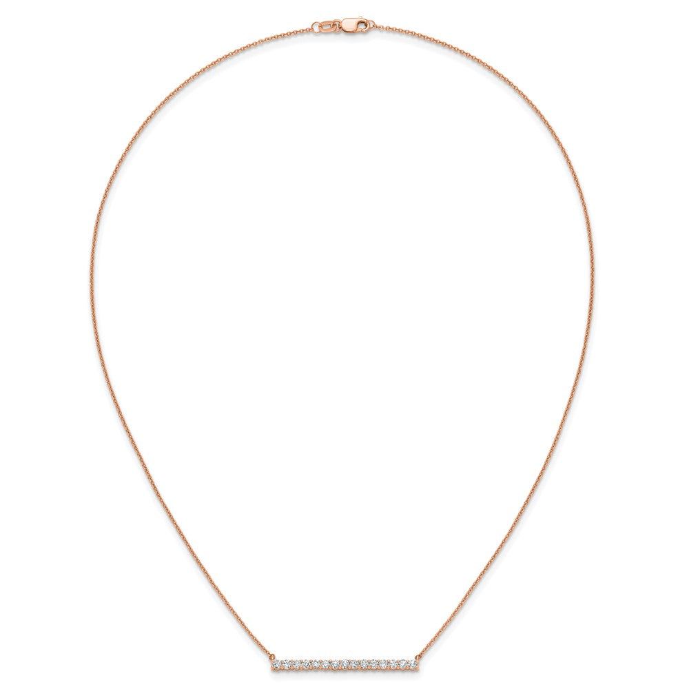 14K Roségold 3/4 Ct. Im Labor Gezüchtet Diamant Vs/si+ G+ 18 Zoll Stab Halskette