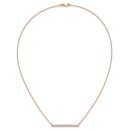 14K Roségold 3/4 Ct. Im Labor Gezüchtet Diamant Vs/si+ G+ 18 Zoll Stab Halskette