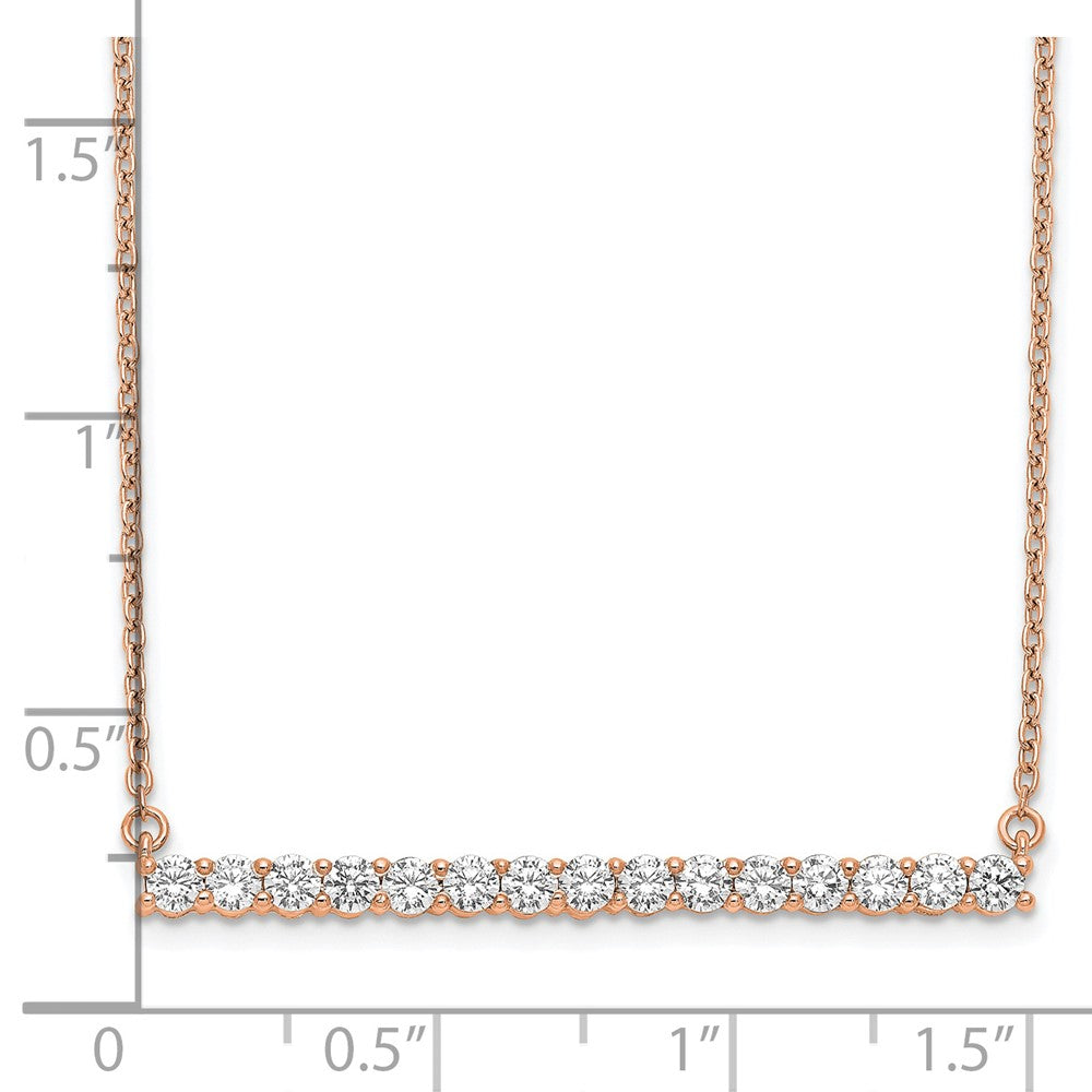 14K Roségold 3/4 Ct. Im Labor Gezüchtet Diamant Vs/si+ G+ 18 Zoll Stab Halskette