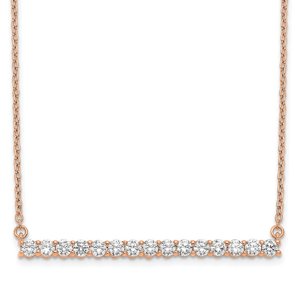 14K Roségold 3/4 Ct. Im Labor Gezüchtet Diamant Vs/si+ G+ 18 Zoll Stab Halskette