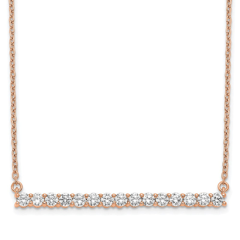 14K Roségold 3/4 Ct. Im Labor Gezüchtet Diamant Vs/si+ G+ 18 Zoll Stab Halskette