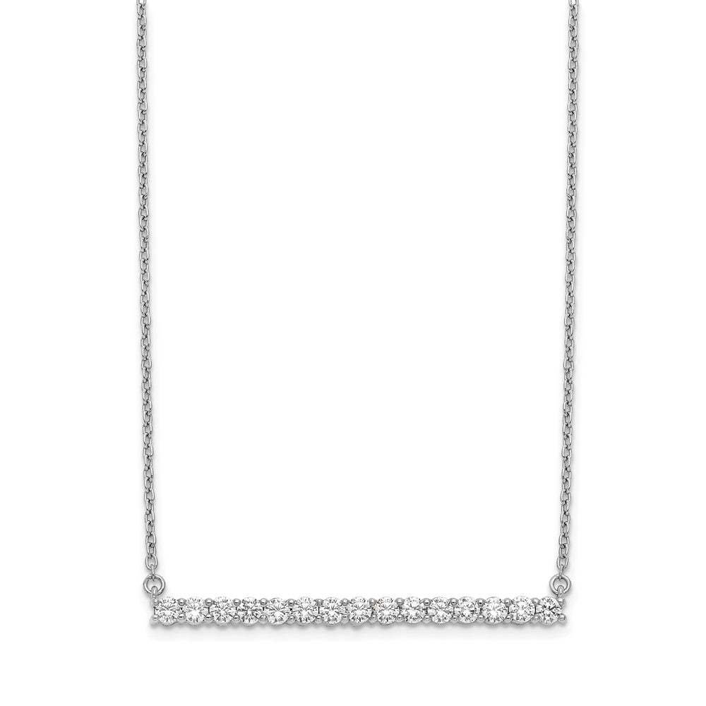 14K Weißgold Echt Diamant Stab 18 Zoll Halskette