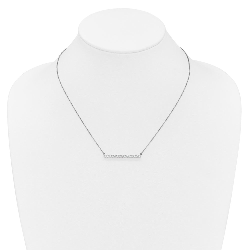14K Weißgold Echt Diamant Stab 18 Zoll Halskette