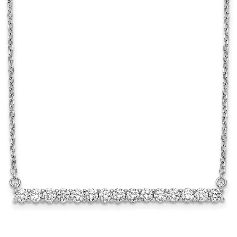 14K Weißgold Echt Diamant Stab 18 Zoll Halskette