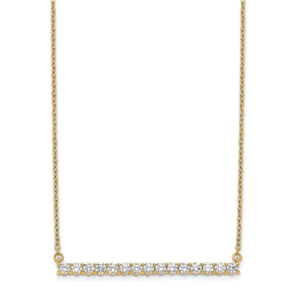 14K Gelbgold 3/4 Ct. Im Labor Gezüchtet Diamant Vs/si+ G+ 18 Zoll Stab Halskette