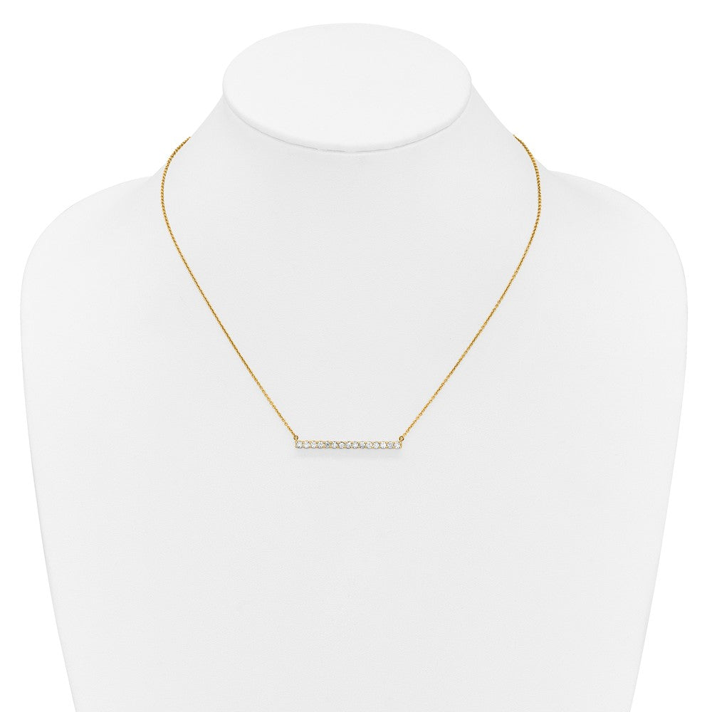 14K Gelbgold 3/4 Ct. Im Labor Gezüchtet Diamant Vs/si+ G+ 18 Zoll Stab Halskette