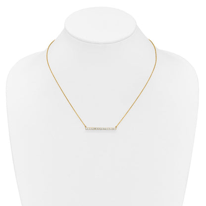 14K Gelbgold 3/4 Ct. Im Labor Gezüchtet Diamant Vs/si+ G+ 18 Zoll Stab Halskette