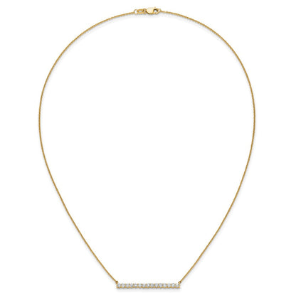 14K Gelbgold 3/4 Ct. Im Labor Gezüchtet Diamant Vs/si+ G+ 18 Zoll Stab Halskette