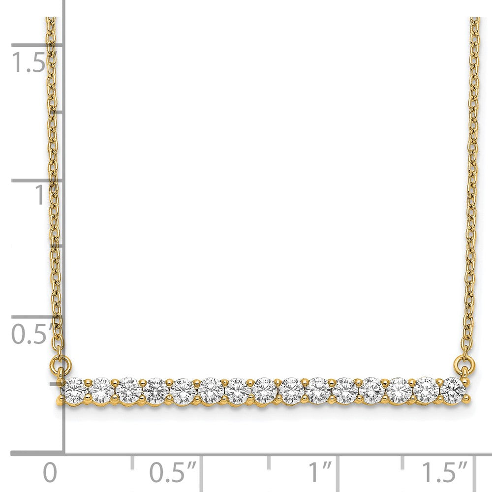 14K Gelbgold 3/4 Ct. Im Labor Gezüchtet Diamant Vs/si+ G+ 18 Zoll Stab Halskette