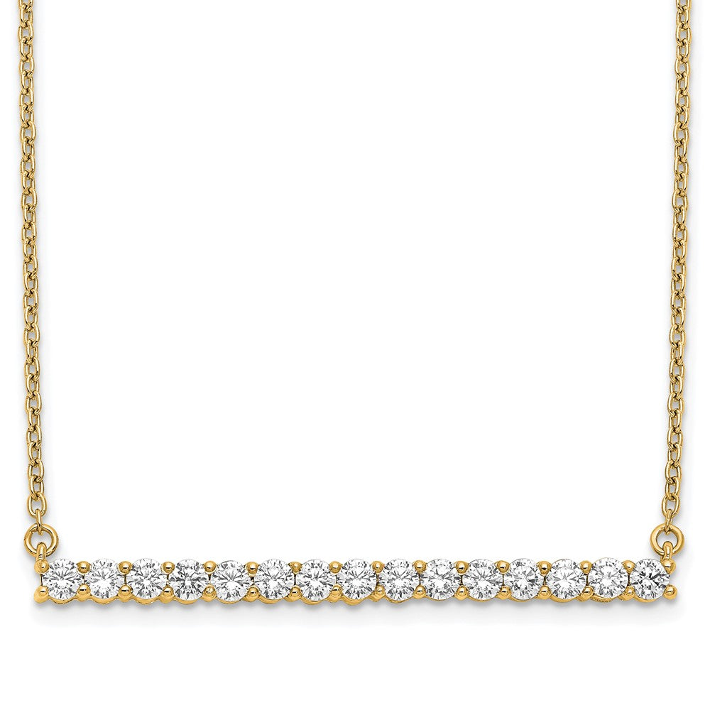 14K Gelbgold 3/4 Ct. Im Labor Gezüchtet Diamant Vs/si+ G+ 18 Zoll Stab Halskette