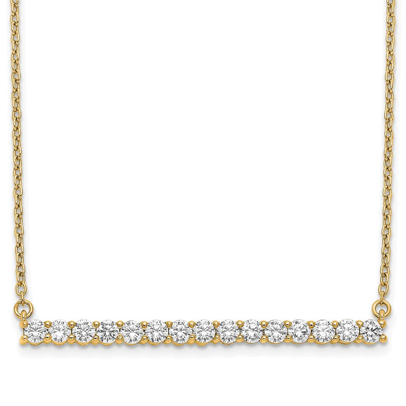 14K Gelbgold 3/4 Ct. Im Labor Gezüchtet Diamant Vs/si+ G+ 18 Zoll Stab Halskette