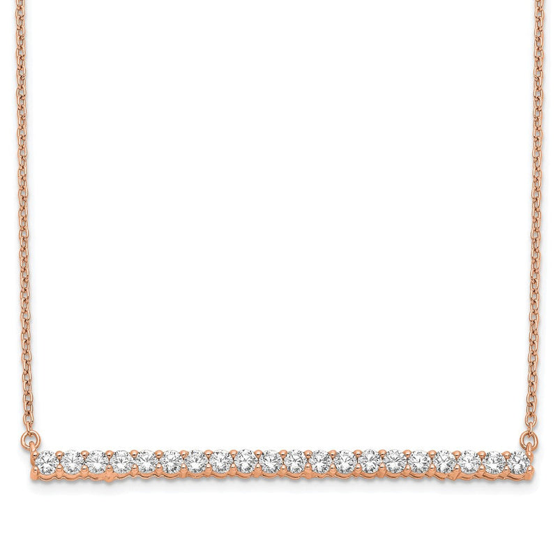 14K Roségold 1 Ct. Im Labor Gezüchtet Diamant Vs/si+ G+ 18 Zoll Stab Halskette