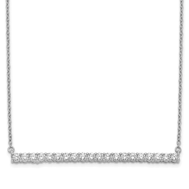 14K Weißgold 1 Ct. Im Labor Gezüchtet Diamant Vs/si+ G+ 18 Zoll Stab Halskette