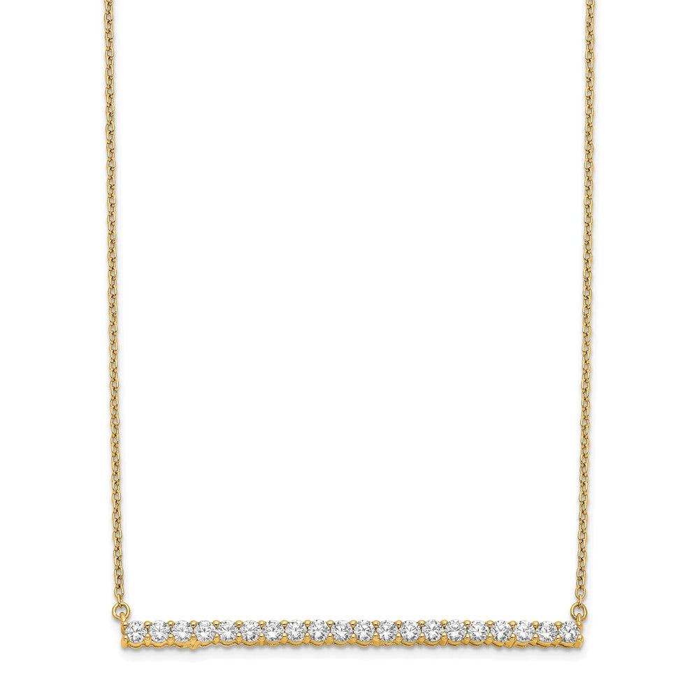 14K Gelbgold 1 Ct. Im Labor Gezüchtet Diamant Vs/si+ G+ 18 Zoll Stab Halskette