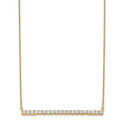 14K Gelbgold 1 Ct. Im Labor Gezüchtet Diamant Vs/si+ G+ 18 Zoll Stab Halskette