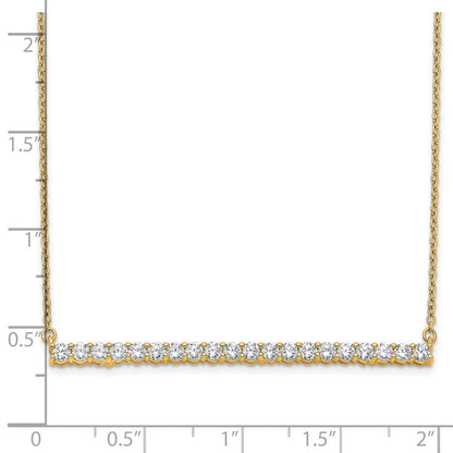 14K Gelbgold 1 Ct. Im Labor Gezüchtet Diamant Vs/si+ G+ 18 Zoll Stab Halskette