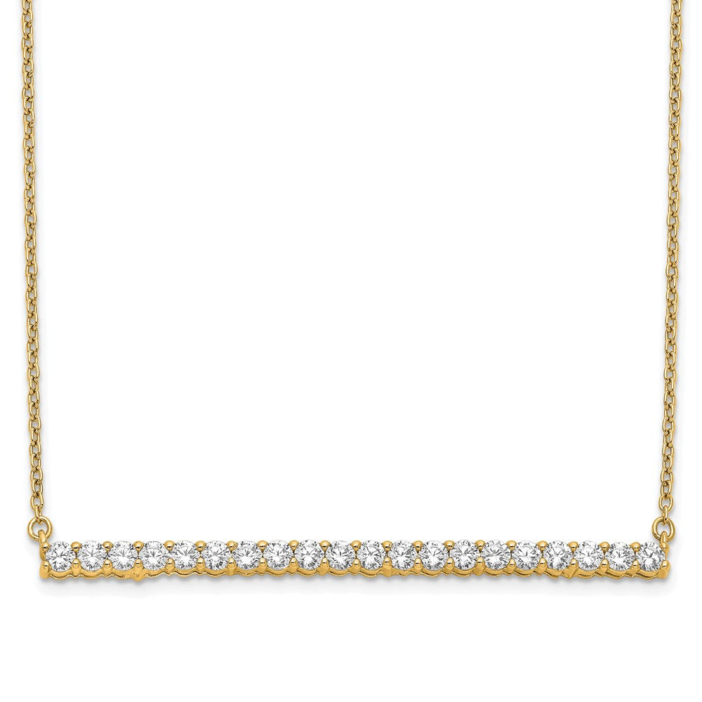 14K Gelbgold 1 Ct. Im Labor Gezüchtet Diamant Vs/si+ G+ 18 Zoll Stab Halskette