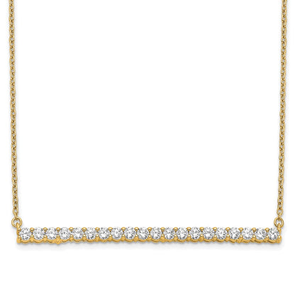 14K Gelbgold 1 Ct. Im Labor Gezüchtet Diamant Vs/si+ G+ 18 Zoll Stab Halskette