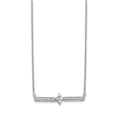 14K Weißgold Echt Diamant Stab Halskette