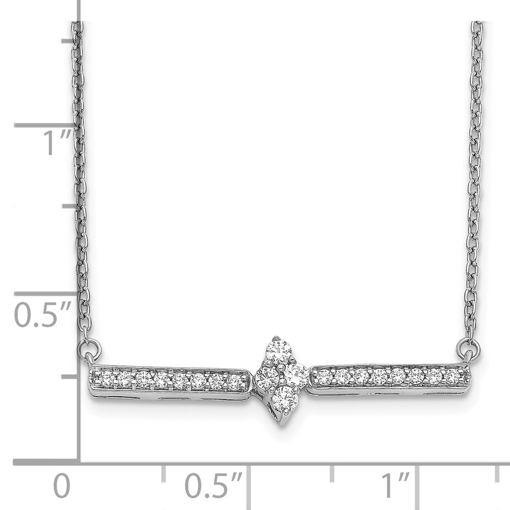 14K Weißgold Echt Diamant Stab Halskette