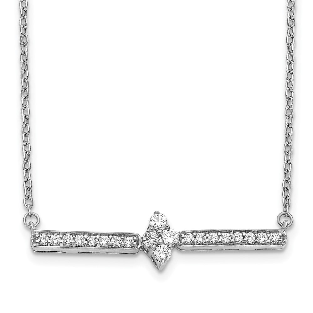 14K Weißgold Echt Diamant Stab Halskette