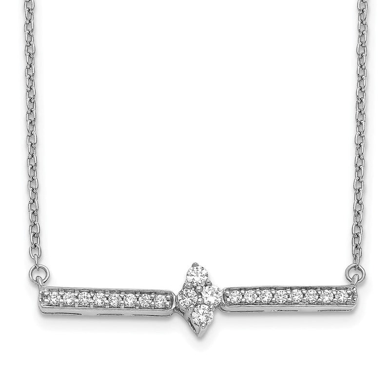 14K Weißgold Echt Diamant Stab Halskette