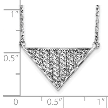 14K Weißgold Echt Diamant Dreieck Halskette