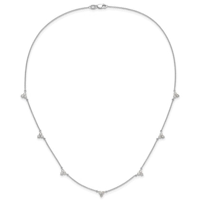 14K Weißgold Echt Diamant Multi Station 18 Zoll Halskette