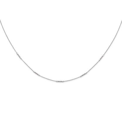 14K Weißgold Echt Diamant 5-station Halskette
