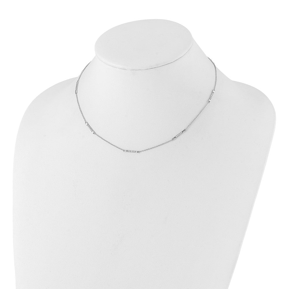 14K Weißgold Echt Diamant 5-station Halskette