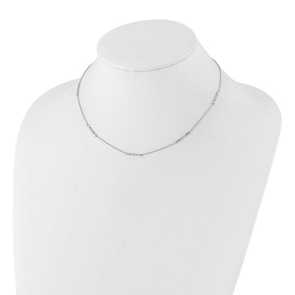 14K Weißgold Echt Diamant 5-station Halskette