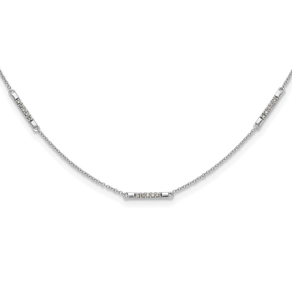 14K Weißgold Echt Diamant 5-station Halskette