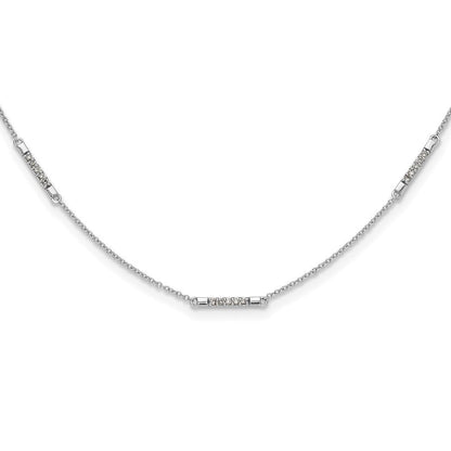 14K Weißgold Echt Diamant 5-station Halskette