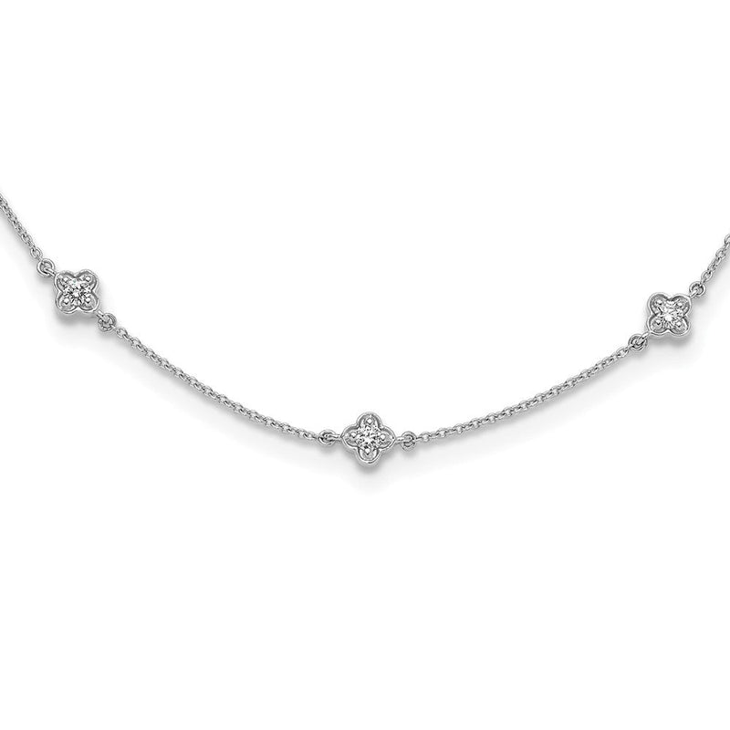 14K Weißgold 1/2 Ct. Im Labor Gezüchtet Diamant Vs/si+ G+ Nine Station 18 Zoll Halskette