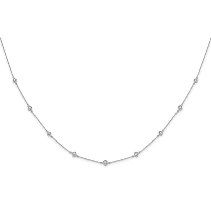 14K Weißgold Echt Diamant Multi Station Halskette