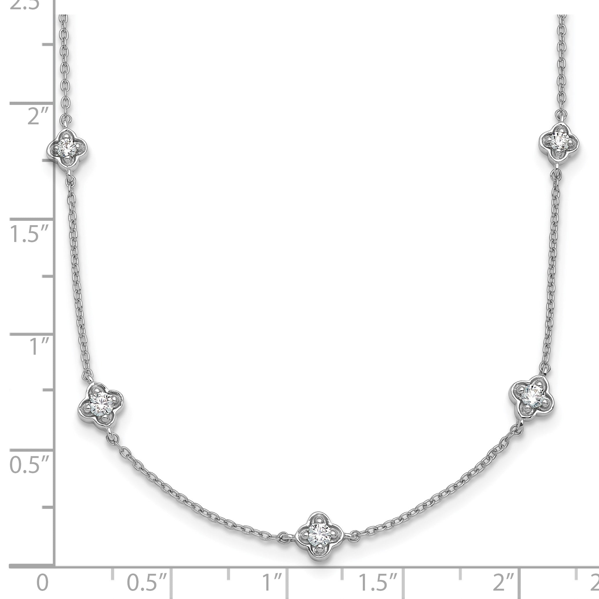 14K Weißgold Echt Diamant Multi Station Halskette