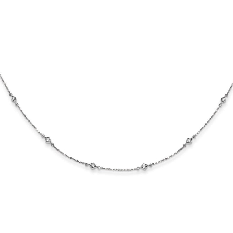 14K Weißgold 1/2 Ct. Im Labor Gezüchtet Diamant Vs/si+ G+ Nine Station 18 Zoll Halskette