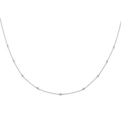 14K Weißgold Echt Diamant Multi Station Halskette