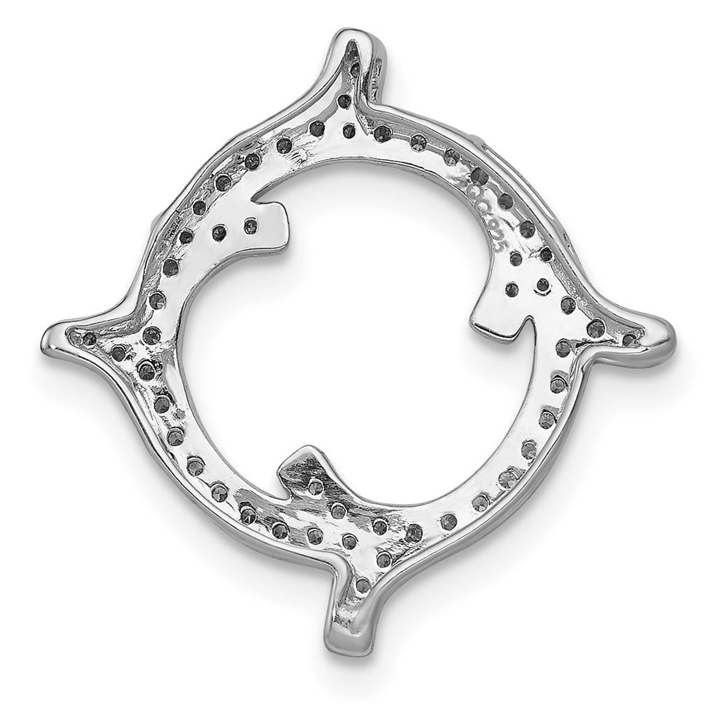 14K Weißgold 1/4ct. Echt Diamant Fantasie Kette Anhänger