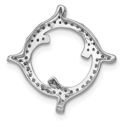 14K Weißgold 1/4ct. Echt Diamant Fantasie Kette Anhänger