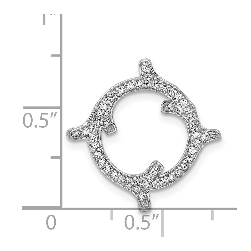 14K Weißgold 1/4ct. Echt Diamant Fantasie Kette Anhänger