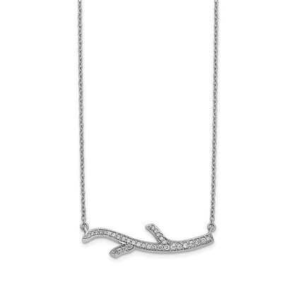 14K Weißgold Echt Diamant Branch Halskette