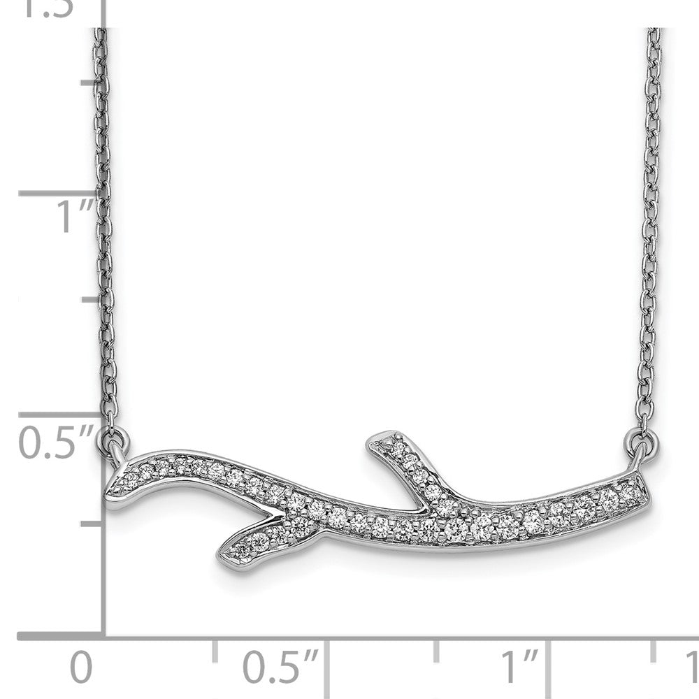 14K Weißgold Echt Diamant Branch Halskette