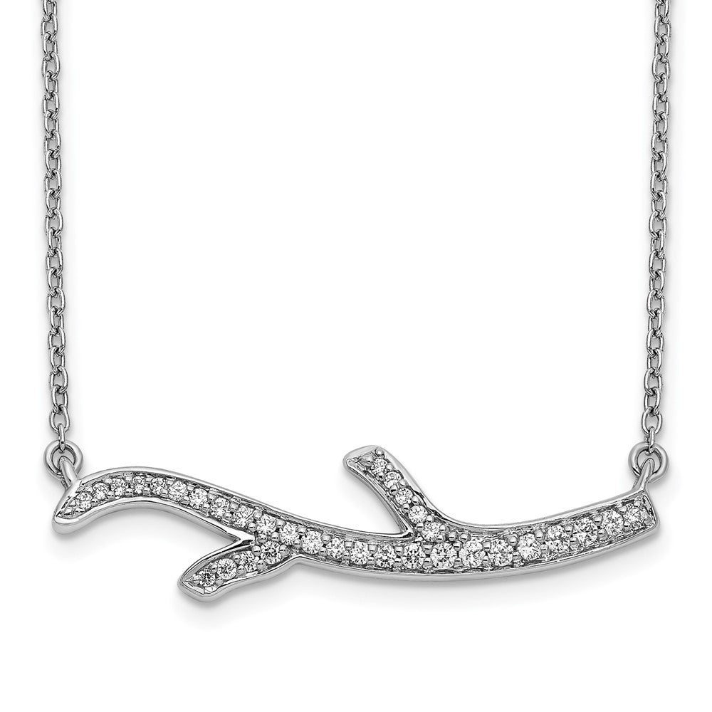 14K Weißgold Echt Diamant Branch Halskette